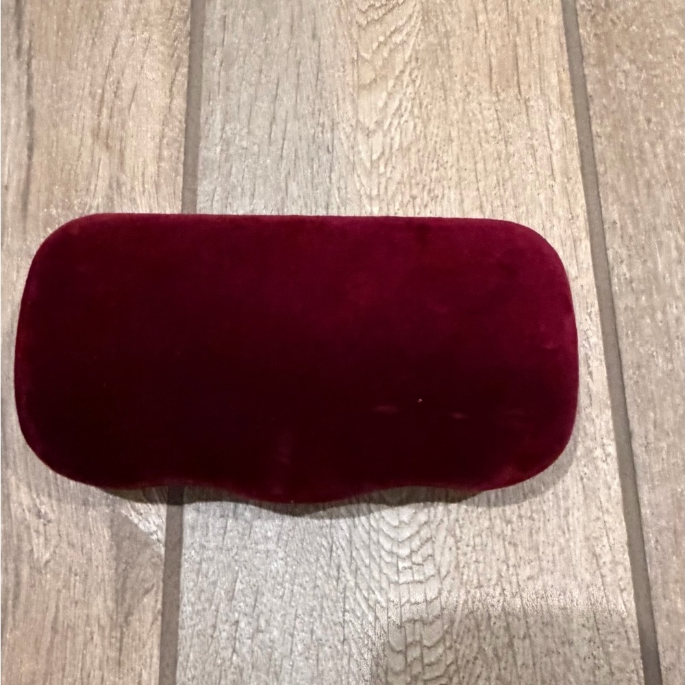 Gucci red velvet hard clamshell sunglasses case only no glasses